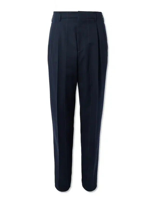Brunello Cucinelli Tapered Pleated Pinstriped Wool and Cotton-Blend Trousers - Men