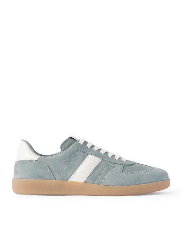 Tom Ford Archer Leather-Trimmed Suede Sneakers - Men