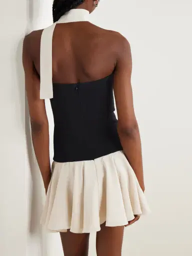 ESSE Studios Illi Scarf-detailed Strapless Stretch-knit And Silk Crepe De Chine Mini Dress | Thumbnail 3