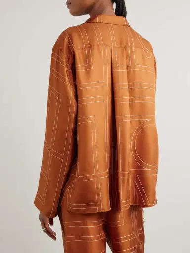 TOTEME Embroidered Silk-twill Shirt | Thumbnail 3 TOTEME Embroidered Silk-twill Shirt | Thumbnail 3