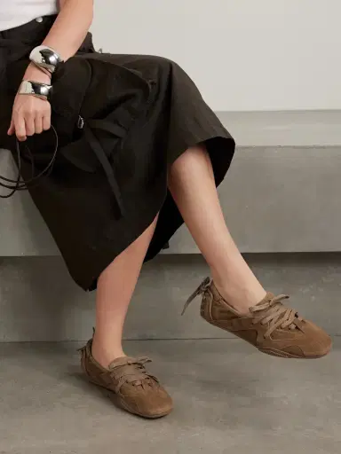 Acne Studios Leather-trimmed Paneled Suede Sneakers | Thumbnail 2