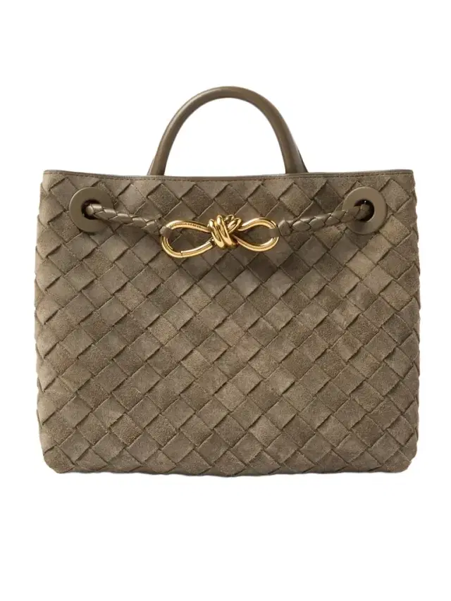 Andiamo Small Intrecciato Suede Tote
