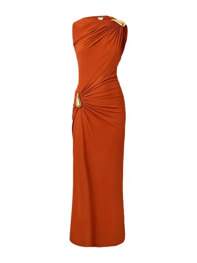 Gathered Embellished Crepe-jersey Maxi Dress
