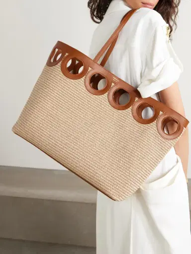 Ferragamo Leather-trimmed Raffia Tote | Thumbnail 2 Ferragamo Leather-trimmed Raffia Tote | Thumbnail 2