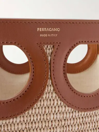 Ferragamo Leather-trimmed Raffia Tote | Thumbnail 4 Ferragamo Leather-trimmed Raffia Tote | Thumbnail 4