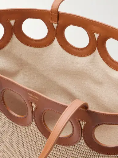 Ferragamo Leather-trimmed Raffia Tote | Thumbnail 5 Ferragamo Leather-trimmed Raffia Tote | Thumbnail 5