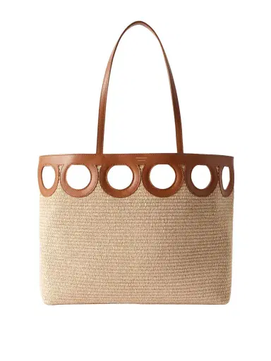 Ferragamo Leather-trimmed Raffia Tote | Thumbnail 1 Ferragamo Leather-trimmed Raffia Tote | Thumbnail 1