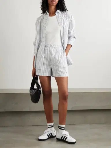 Sporty & Rich Src Embroidered Striped Cotton-poplin Shirt | Thumbnail 2 Sporty & Rich Src Embroidered Striped Cotton-poplin Shirt | Thumbnail 2