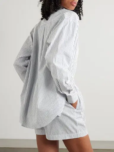 Sporty & Rich Src Embroidered Striped Cotton-poplin Shirt | Thumbnail 4 Sporty & Rich Src Embroidered Striped Cotton-poplin Shirt | Thumbnail 4