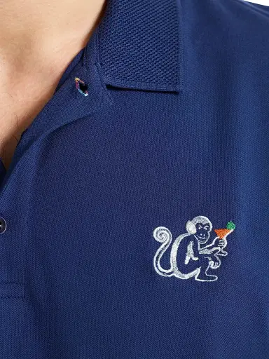 Robert Graham Men's Monkey Business Stretch-Cotton Polo Shirt - Navy - Size XXL | Thumbnail 5 Robert Graham Men's Monkey Business Stretch-Cotton Polo Shirt - Navy - Size XXL | Thumbnail 5
