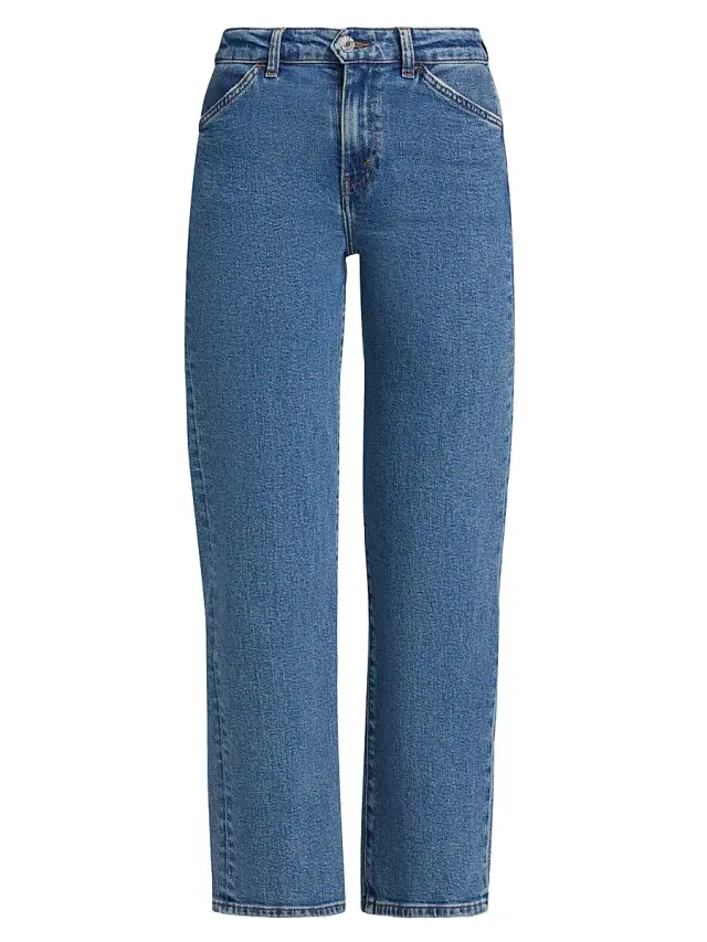 Re/done Women's The Westley Mid-Rise Straight Ankle Jeans - Blue Mere