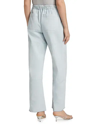 Re/done Women's Beach Cotton Drawstring Pants - Light Blue | Thumbnail 5