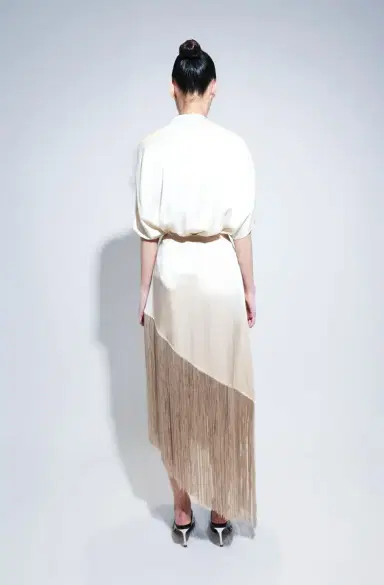 LAPOINTE Satin Asymmetric Fringe Skirt | Thumbnail 2 LAPOINTE Satin Asymmetric Fringe Skirt | Thumbnail 2