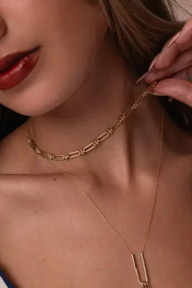 DANA REBECCA DESIGNS Poppy Rae Link Station Necklace | Thumbnail 2