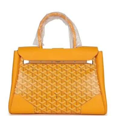 goyard Goyard Saigon Tote Yellow Goyardine Canvas Palladium Hardware | Thumbnail 4 goyard Goyard Saigon Tote Yellow Goyardine Canvas Palladium Hardware | Thumbnail 4