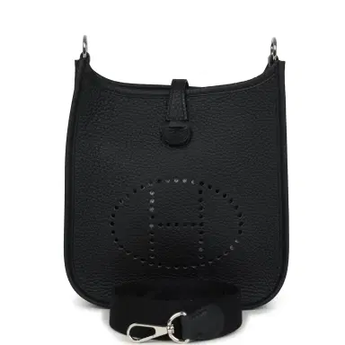 HERMÈS Hermes Evelyne TPM Black Clemence Palladium Hardware | Thumbnail 1 HERMÈS Hermes Evelyne TPM Black Clemence Palladium Hardware | Thumbnail 1