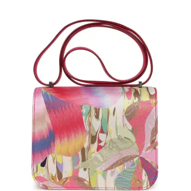 HERMÈS Pre-owned Hermes Constance 18 "Marble Silk" Rose Mexico Swift Palladium Hardware | Thumbnail 4