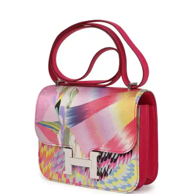 HERMÈS Pre-owned Hermes Constance 18 "Marble Silk" Rose Mexico Swift Palladium Hardware | Thumbnail 5
