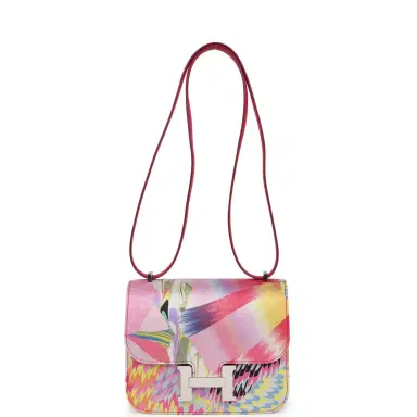 HERMÈS Pre-owned Hermes Constance 18 "Marble Silk" Rose Mexico Swift Palladium Hardware | Thumbnail 7