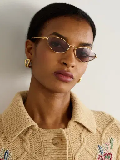 Miu Miu Eyewear Hexagon-frame Gold-tone Sunglasses | Thumbnail 2 Miu Miu Eyewear Hexagon-frame Gold-tone Sunglasses | Thumbnail 2