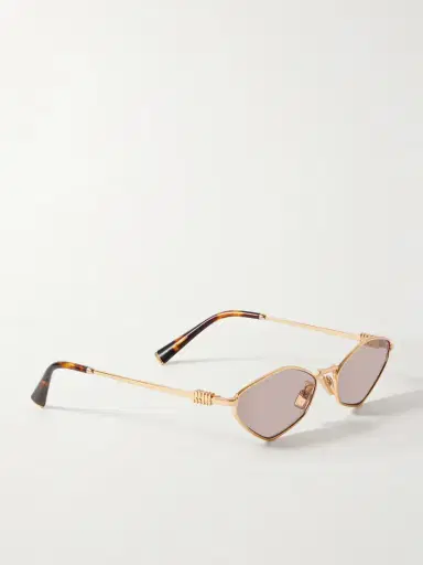 Miu Miu Eyewear Hexagon-frame Gold-tone Sunglasses | Thumbnail 3 Miu Miu Eyewear Hexagon-frame Gold-tone Sunglasses | Thumbnail 3