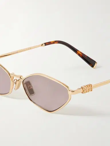 Miu Miu Eyewear Hexagon-frame Gold-tone Sunglasses | Thumbnail 4 Miu Miu Eyewear Hexagon-frame Gold-tone Sunglasses | Thumbnail 4