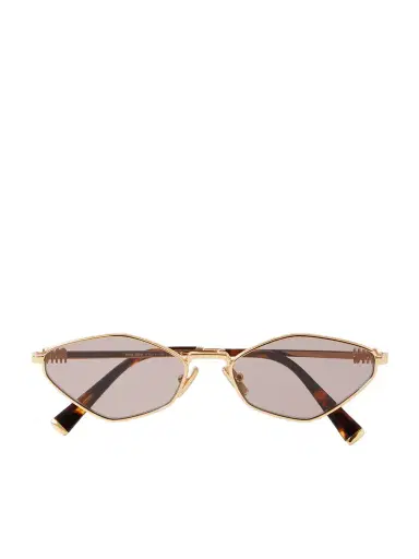 Miu Miu Eyewear Hexagon-frame Gold-tone Sunglasses | Thumbnail 1 Miu Miu Eyewear Hexagon-frame Gold-tone Sunglasses | Thumbnail 1
