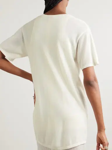 TOTEME Lyocell And Cashmere-blend T-shirt | Thumbnail 3 TOTEME Lyocell And Cashmere-blend T-shirt | Thumbnail 3