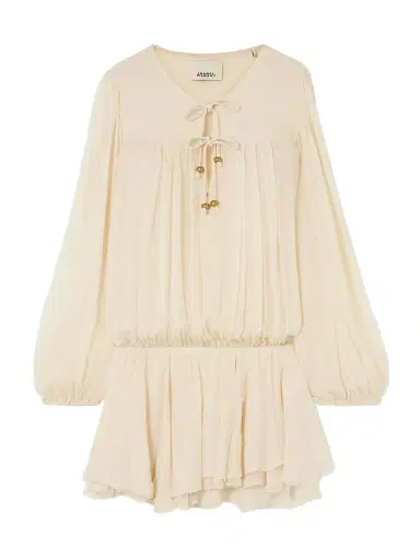 Isabel Marant Aliyah Embellished Tiered Gathered Silk-crepon Mini Dress | Thumbnail 1