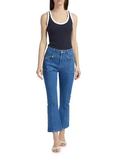 Cinq à Sept Women's Celeste Cropped Pants - Surf Blue | Thumbnail 2