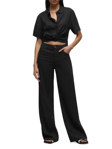 Hudson Jeans Women's Jodie Relaxed Wide-Leg Pants - Black | Thumbnail 2 Hudson Jeans Women's Jodie Relaxed Wide-Leg Pants - Black | Thumbnail 2