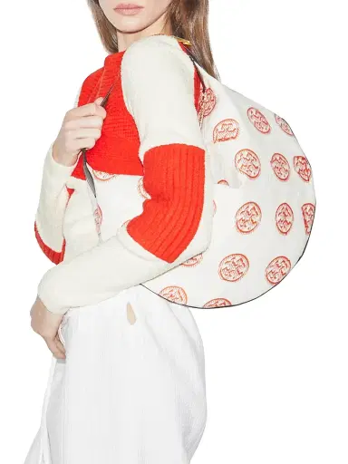 Tory Burch Women's T Monogram Balloon Shoulder Bag - White And Pepperoncini | Thumbnail 2