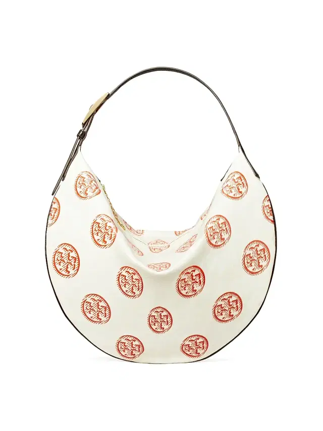 Tory Burch Women's T Monogram Balloon Shoulder Bag - White And Pepperoncini