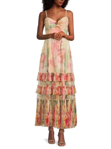 Hutch Women's Elliott Ruffled Printed Tulle Sweetheart Gown | Thumbnail 2 Hutch Women's Elliott Ruffled Printed Tulle Sweetheart Gown | Thumbnail 2
