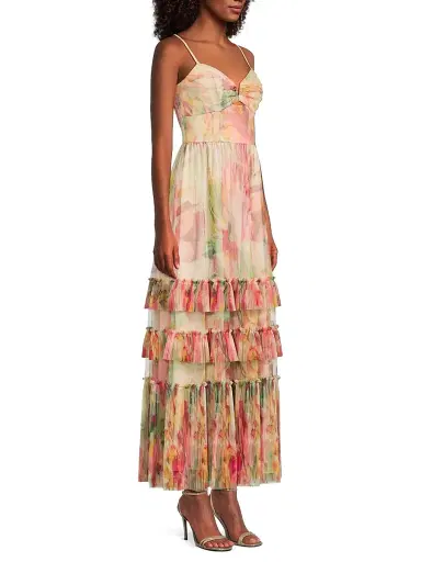 Hutch Women's Elliott Ruffled Printed Tulle Sweetheart Gown | Thumbnail 4 Hutch Women's Elliott Ruffled Printed Tulle Sweetheart Gown | Thumbnail 4