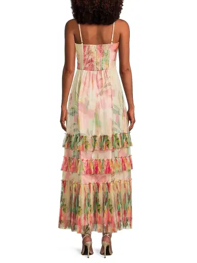 Hutch Women's Elliott Ruffled Printed Tulle Sweetheart Gown | Thumbnail 5 Hutch Women's Elliott Ruffled Printed Tulle Sweetheart Gown | Thumbnail 5