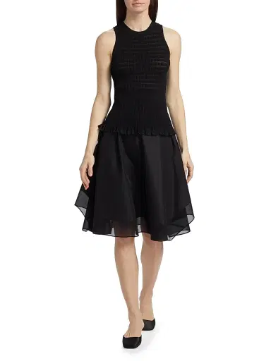 3.1 Phillip Lim Women's Textured Knit Tank Top - Black - Size Large | Thumbnail 2