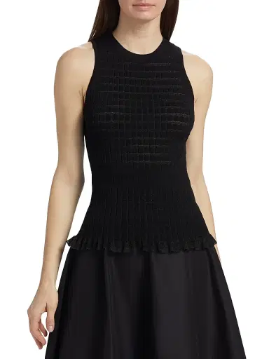 3.1 Phillip Lim Women's Textured Knit Tank Top - Black - Size Large | Thumbnail 3