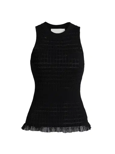 3.1 Phillip Lim Women's Textured Knit Tank Top - Black - Size Large | Thumbnail 1
