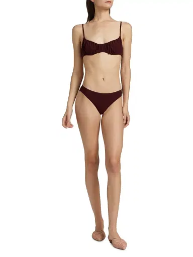 Ulla Johnson Women's Dani Mid-Rise Bikini Bottom - Cassis | Thumbnail 2