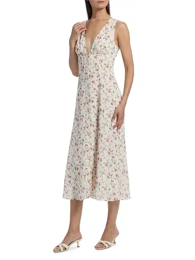 Reformation Women's Ceara Floral Midi-Dress - Gabrielle - Size 12 | Thumbnail 4 Reformation Women's Ceara Floral Midi-Dress - Gabrielle - Size 12 | Thumbnail 4