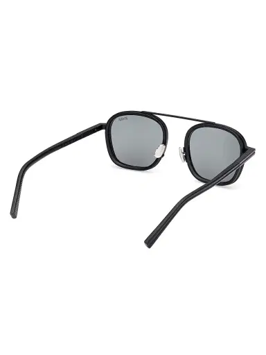 Zegna Men's 51MM Geometric Sunglasses - Shiny Black Smoke | Thumbnail 6