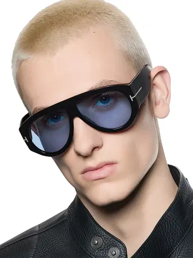 Tom Ford Men's Bronson 60MM Pilot Sunglasses - Black Blue | Thumbnail 8