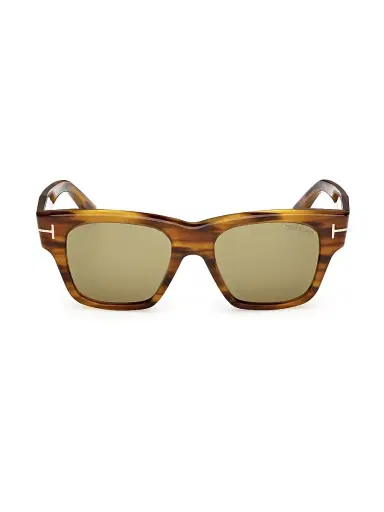 Tom Ford Men's Caine 53MM Square Sunglasses - Stripe Brown Army Green | Thumbnail 2 Tom Ford Men's Caine 53MM Square Sunglasses - Stripe Brown Army Green | Thumbnail 2