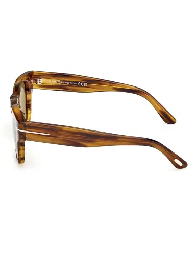 Tom Ford Men's Caine 53MM Square Sunglasses - Stripe Brown Army Green | Thumbnail 3 Tom Ford Men's Caine 53MM Square Sunglasses - Stripe Brown Army Green | Thumbnail 3
