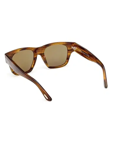 Tom Ford Men's Caine 53MM Square Sunglasses - Stripe Brown Army Green | Thumbnail 4 Tom Ford Men's Caine 53MM Square Sunglasses - Stripe Brown Army Green | Thumbnail 4