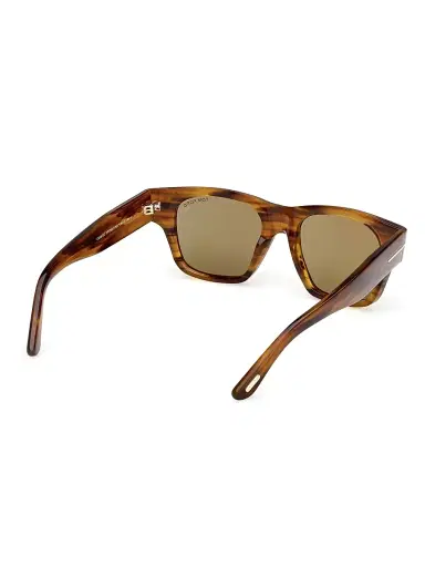 Tom Ford Men's Caine 53MM Square Sunglasses - Stripe Brown Army Green | Thumbnail 6 Tom Ford Men's Caine 53MM Square Sunglasses - Stripe Brown Army Green | Thumbnail 6