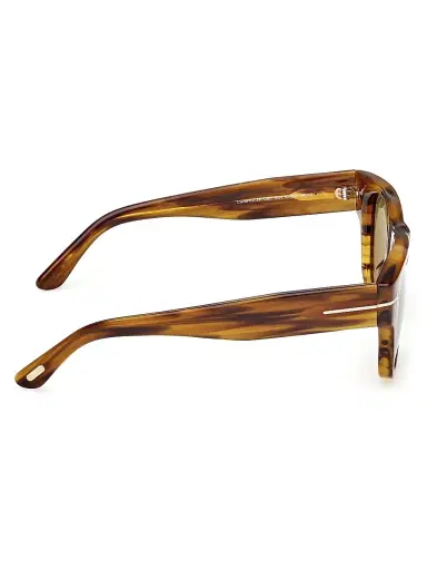 Tom Ford Men's Caine 53MM Square Sunglasses - Stripe Brown Army Green | Thumbnail 7 Tom Ford Men's Caine 53MM Square Sunglasses - Stripe Brown Army Green | Thumbnail 7