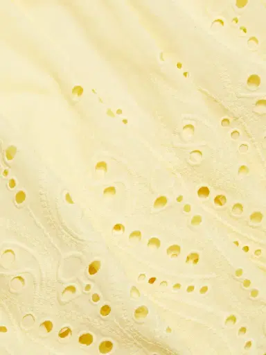 HUNTER BELL Women's Martin Eyelet Cotton Maxi Dress - Butter Yellow - Size Small | Thumbnail 7