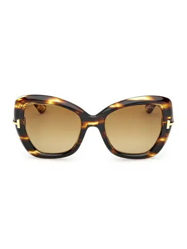 Tom Ford Women's Icon 55MM Butterfly Sunglasses - Brown Striped Honey | Thumbnail 2